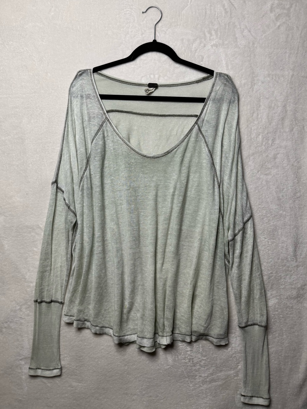 We The Free Pacific Light Sage Oversized Thermal Tunic Hi-Lo Medium